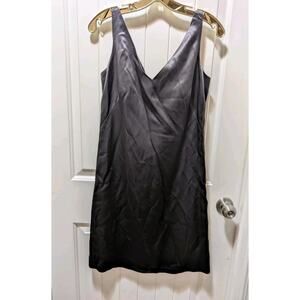 Gap Dark Gray Satin Sheath Silky Mini Dress Cocktail Party Semi-Formal Size 2
